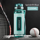 Nueva botella de agua de 1,1 l, sin BPA, portátil, a prueba de fugas, botella mezcladora Tritan, vasos de plástico para exteriores, gimnasio