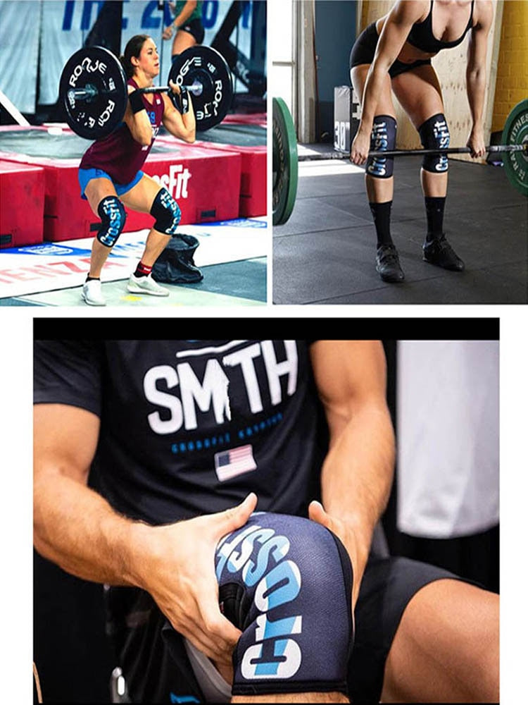 Mujeres Hombres Adolescentes 7mm Neopreno Deportes Rodilleras Compresión Levantamiento de pesas Presión Crossfit Entrenamiento Rodilleras Soporte Logotipo personalizado