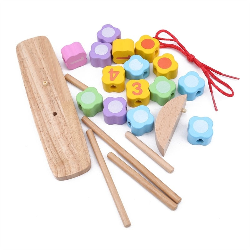 1 unidad Montessori para niños de primera infancia, rompecabezas de bola con Clip de madera, juguete interactivo para padres e hijos, regalo educativo para niños