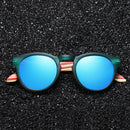 GM Brand Designer Polarized Sunglasses Men Plastic Frame Wood Earpieces Fashion Oval Sun Glasses Mirror Lens UV400 S5092