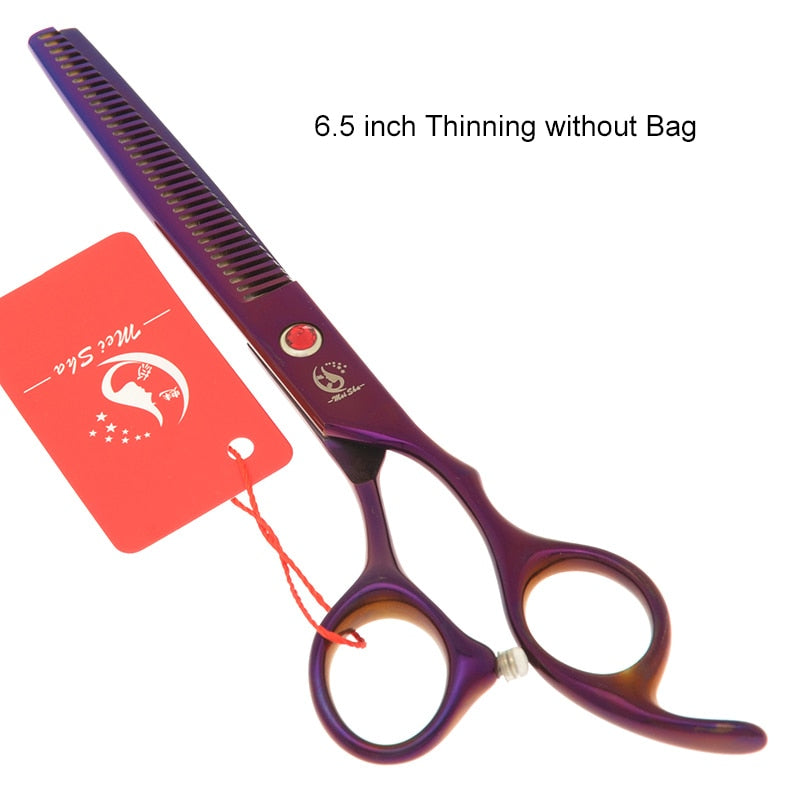 7.0 Inch Big Professional Hairdressing Cutting Scissors 6.5 Inch Thinning Shears Salon Barbers JP440C Blue Hair Tesouras A0132A