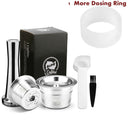 For Caffitaly Tchibo Cafissimo ALDI Expressi Refillable K-fee Coffee Capsule Pod Filters Stainless Steel Cafeteira Tamper Spoon