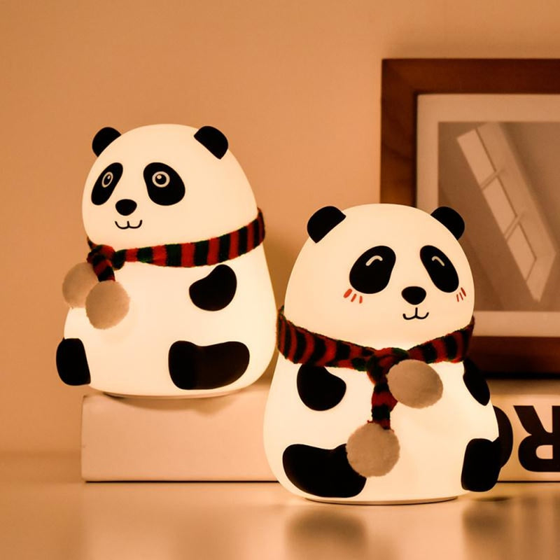 Panda Dog LED Night Light Touch Sensor Colorful USB Rechargeable Bedroom Silicone Animal Lamp for Children Baby Christmas Gift