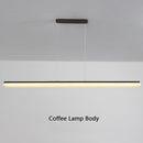 LED Chandelier Black / Coffee / Gold Modern Simple Study Long Pendant Lamp Dining Room Office Bar Restaurant Deco Hanging Light
