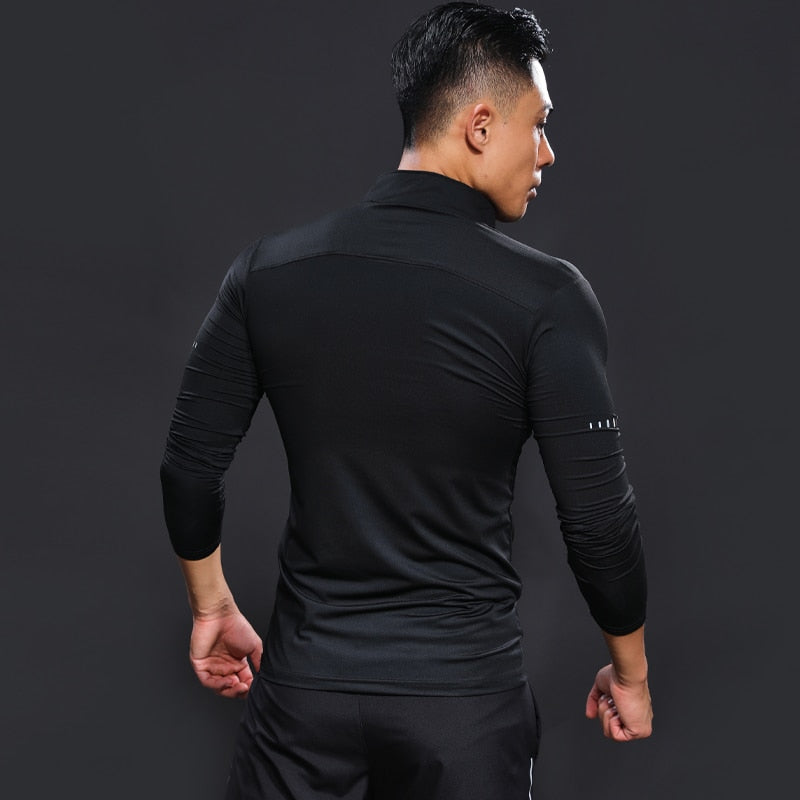 Bodybuilding Long Sleeve Spring Autumn Man Compression Fitness Running T Shirts Quick Dry Sport Tee Thight Brand Gym Blouse