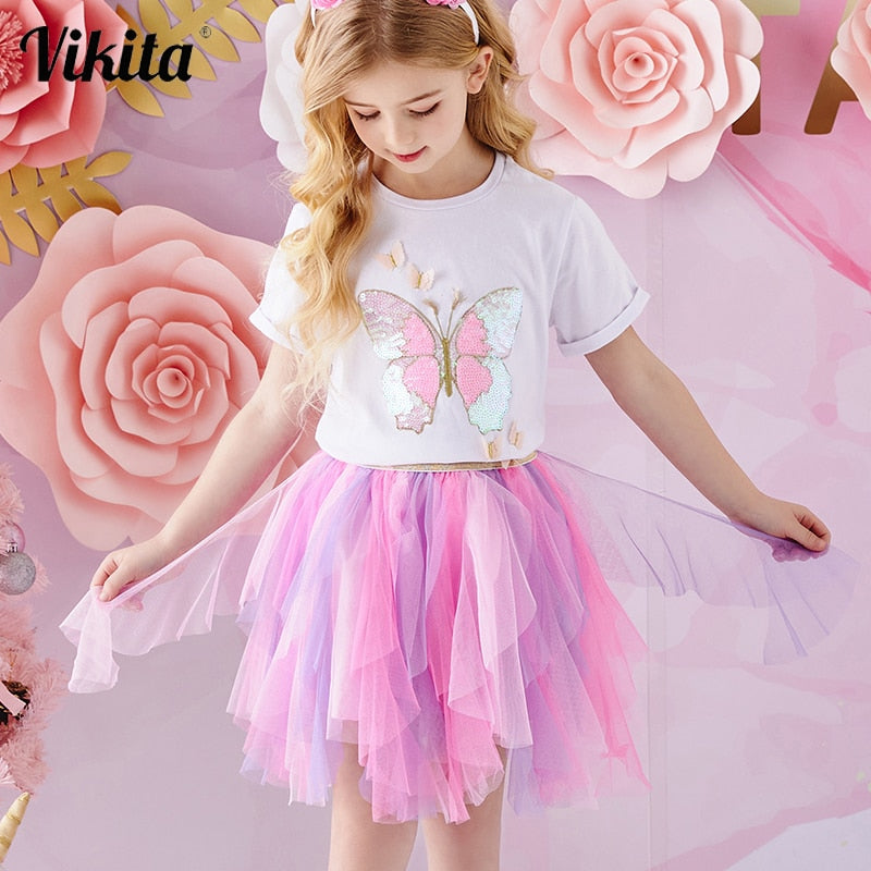 VIKITA Baby Kids skirt Girls Princess Glitter Sequined Tutu Skirt Toddlers Sequins Party Ballet Tutu Skirts Children Clothing