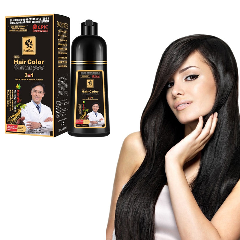 Champú permanente para el cabello de 500ml, tinte orgánico Natural rápido para el cabello, esencia vegetal, crema para teñir el cabello, champú para mujeres y hombres