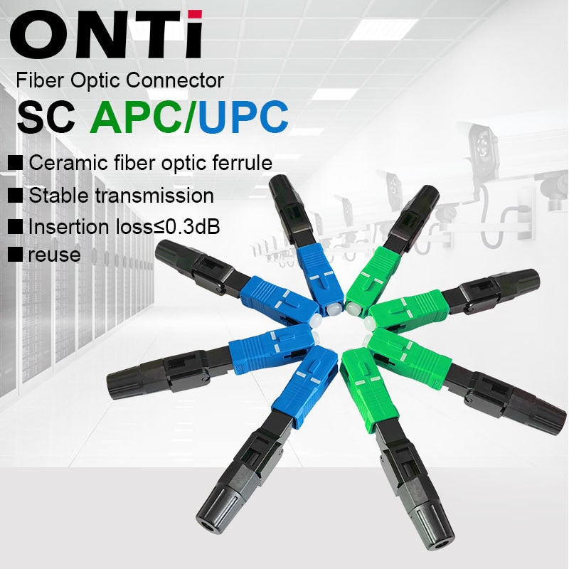 ONTi FTTH Embedded Fiber Optic Fast Connector SC APC Singlemode Glasfaseradapter SC UPC Cold Connection Schnelle Feldmontage