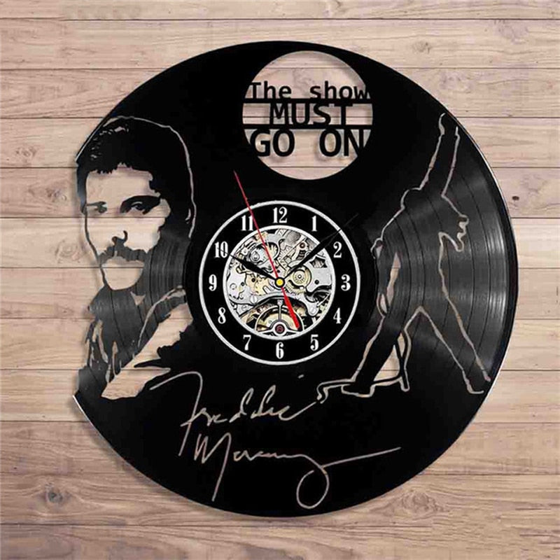 Reloj de pared Queen Rock Band, diseño moderno, tema musical, discos de vinilo clásicos, reloj de pared, arte, decoración del hogar, regalos para músico