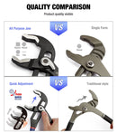 WORKPRO 8" 10" Water Pump Pliers Quick-release Plumbing Pliers Straight Jaw Groove Joint Plier Set