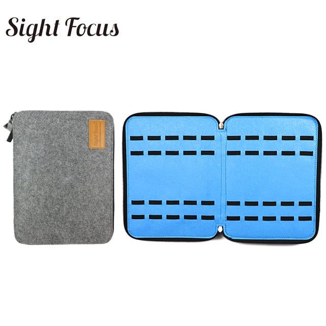 Sight Focus 40 Slot Felt Watch Organizer Box Gray Watch Storage Case Pouch Double Layer Watch Strap Band Organizer Holder Bag