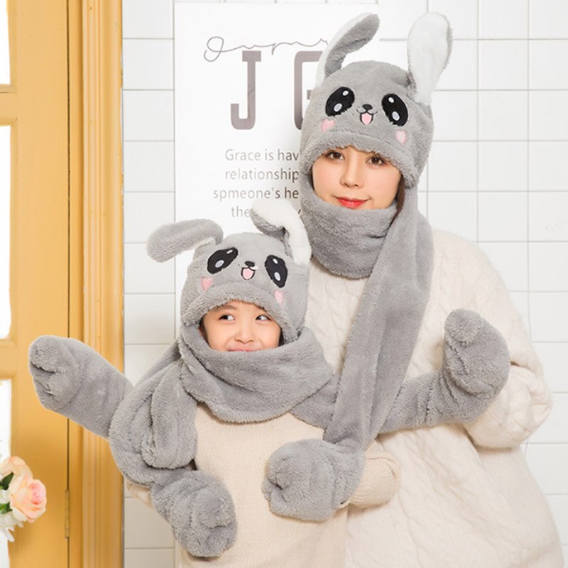 Winter Cute Funny Hat Moving Rabbit Ear Hat Velvet Toys Hair Hoop Hat Rabbit Hat Moves Ear Hat Plush Toy 5 Color Gifts For Child