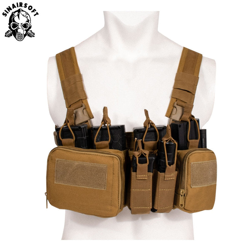 CS Match Wargame TCM Chest Rig Airsoft Tactical Vest Military Gear Pack Magazine Pouch Holster Molle System Waist Men Nylon Swat