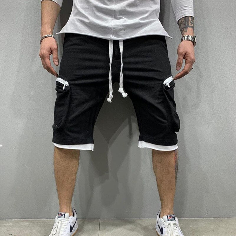 Pantalones cortos de algodón hasta la rodilla para hombre, pantalones cortos holgados para hombre, pantalones deportivos para culturismo, pantalones cortos duraderos de verano, ropa deportiva