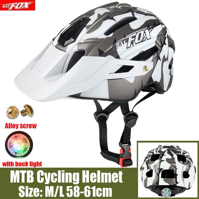 2022 New Batfox Fahrradhelm für Erwachsene Männer Frauen MTB Bike Mountain Road Radfahren Sicherheit Outdoor Sports Safty Helm