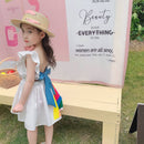 Humor Bear, novedad de verano, vestido sin mangas para niña bonita, vestido de fiesta de princesa para niño pequeño, vestido estampado con lazo en la espalda, ropa para bebé y niño