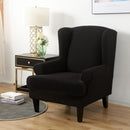 Wing back Chair Cover Jacquard Spandex Stretch Slipcovers for office Chairs Stylish 2 Piece Set With Elastic Band