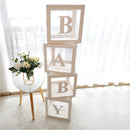 Staraise Transparent Letter A-Z Box Custom Baby Name Balloon Box Girl Boy Baby Shower Decorations Baby 1st Birthday Party Decor