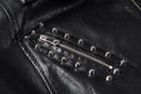 2021 Women Autumn Winter Faux Soft Leather Jackets Coats Lady White Black PU Rivet Zipper Epaulet 3D Print Motorcycle Streetwear