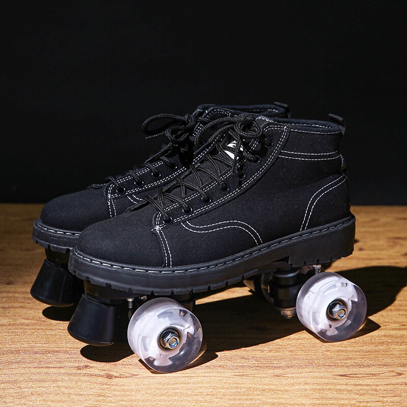 Patines de doble fila para adultos, nuevo estilo, patines de cuatro hojas para adultos, hombres y mujeres, zapatos con ruedas para exteriores