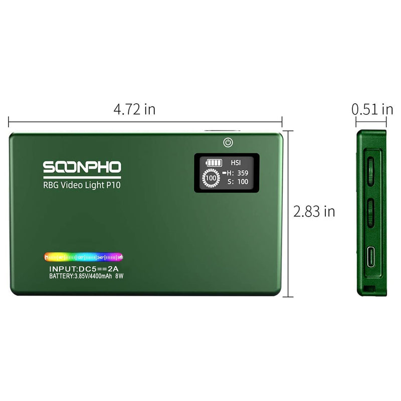 soonpho RGB LED Camera Light Full Color Output Video Light Kit Dimmable 2500K-8500K Bi-Color Panel Light CRI 95+