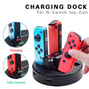 Tragbares Zubehör für Nintendo Switch Controller Ladegerät Docking Switch Joycon Station AC Adapter unterstützt 4 Joy-con Charging