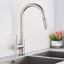 Senlesen Brushed Golden Kitchen Faucet Pull Out Spout Stainless Steel W/ Pull Down Sprayer Single Handle Kitchen Sink Faucets