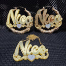 BeHoney Fashion Simple Personality Acrylic Custom Name bamboo Earrings Cartoons rainbow Name Necklace  Jewelry Christmas Gift C4