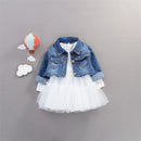 2021 Herbst Baby Mädchen Kleidung Sets Prinzessin Jeansjacke + Kleid 2-teiliges Baby Mädchen Outfit Anzüge für Baby Mädchen Kleidung Set