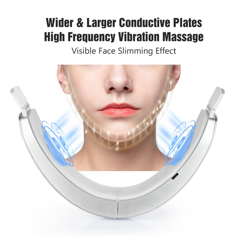 Lifting facial v-line up cinturón profesional LED fotones terapia cara delgada vibración masajeador dispositivo reducir doble mentón caja de regalo