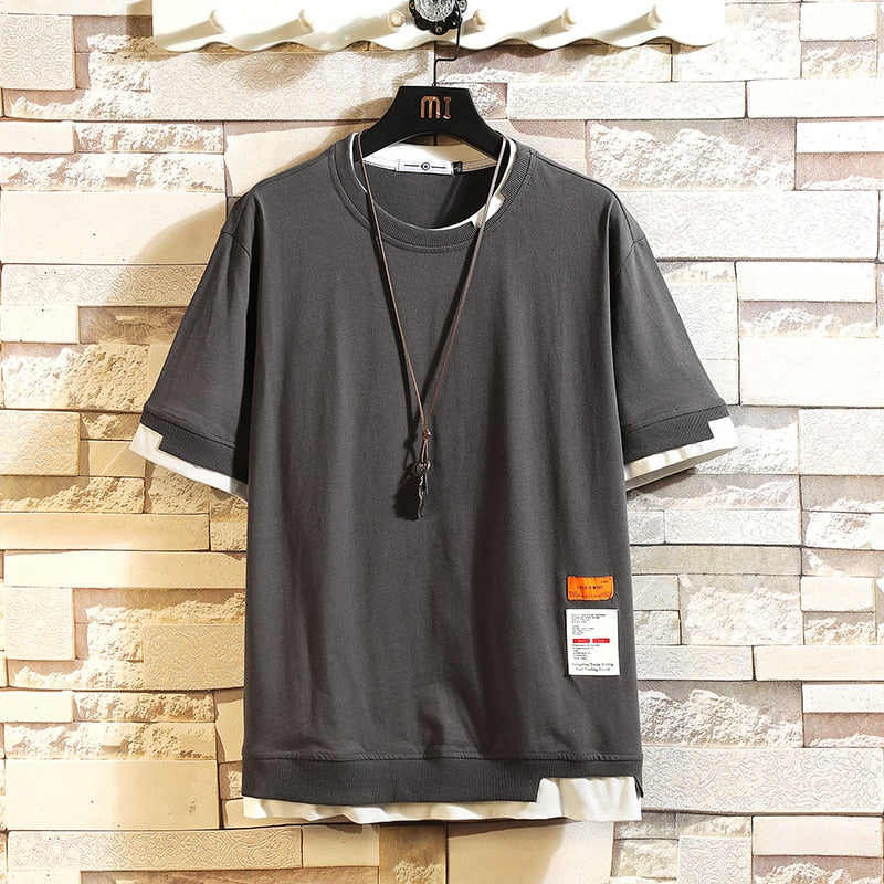 Short Sleeve T Shirt Men 2022 Summer Loose Tshirt Top Tees Fashion Clothes Plus OVERSize M-4XL 5XL O NECK