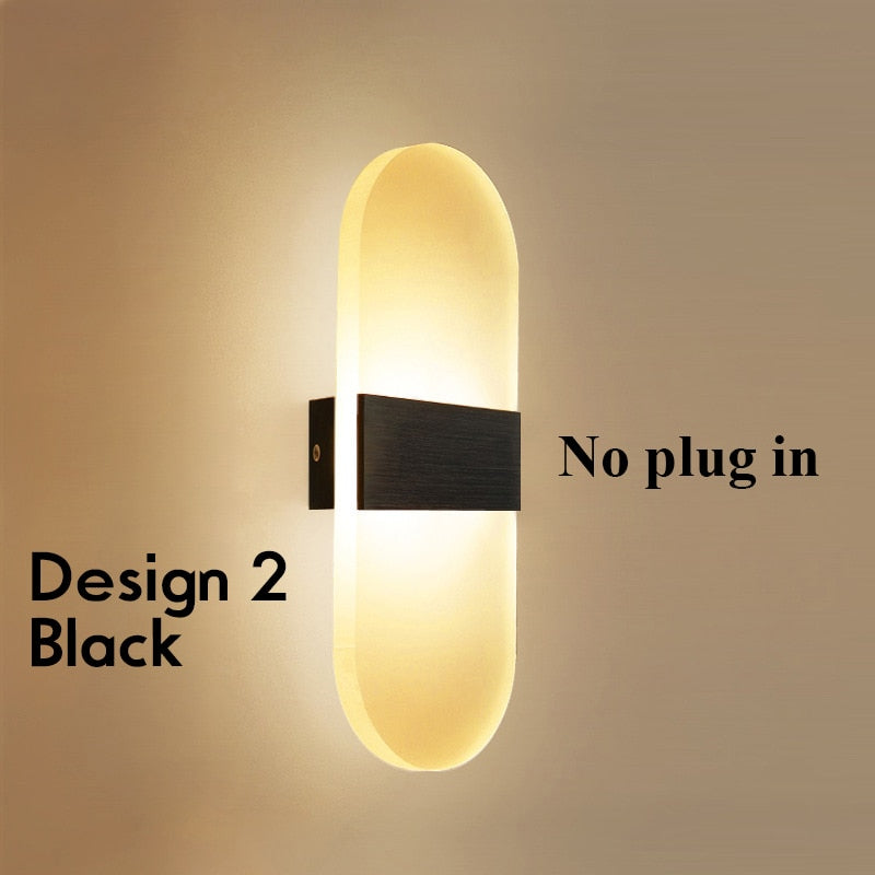 Decor Indoor Wall Lamp Plug In Dimming Acrylic Modern Bedroom Wall Light Led For Home Bedside Wall Sconce With Plug 12W 4 Colors