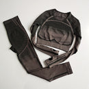 2 Piece Set Geo Seamless Yoga Sets Women Long Sleeve Sports Set Sports High Waist Yoga Pants Wear for Women Gym Clothes