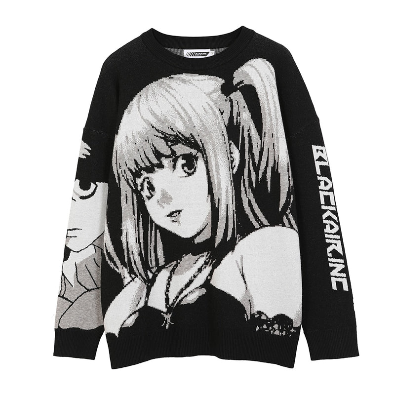 Kawaii Cartoon Misa Cosplay Japanese Sweatshirt Gothic Anime Sweater Male Streetwear Winter Clothes for Men 2022 Pullover Top