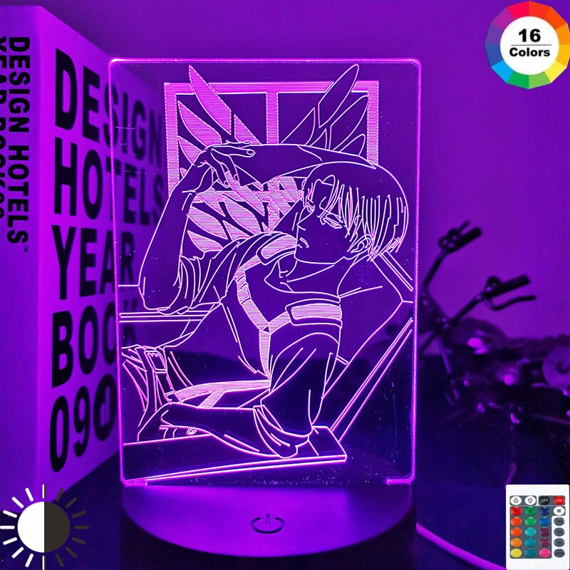 Acrylic 3d Lamp  Anime Attack on Titan for Home Room Decor Light Child Gift Captain Levi Ackerman LED Night Light