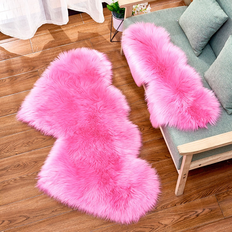 Winterteppiche für Wohnzimmer Double Love Heart Shaggy Area Rugs Valentinstag Geschenk Shaggy Plüsch Floor Flauschige Matten tapetes 30