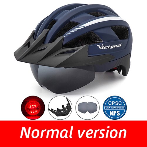 Victgoal casco de bicicleta LED montaña carretera USB recargable luz casco de ciclismo para hombre visera gafas hombres MTB bicicleta casco