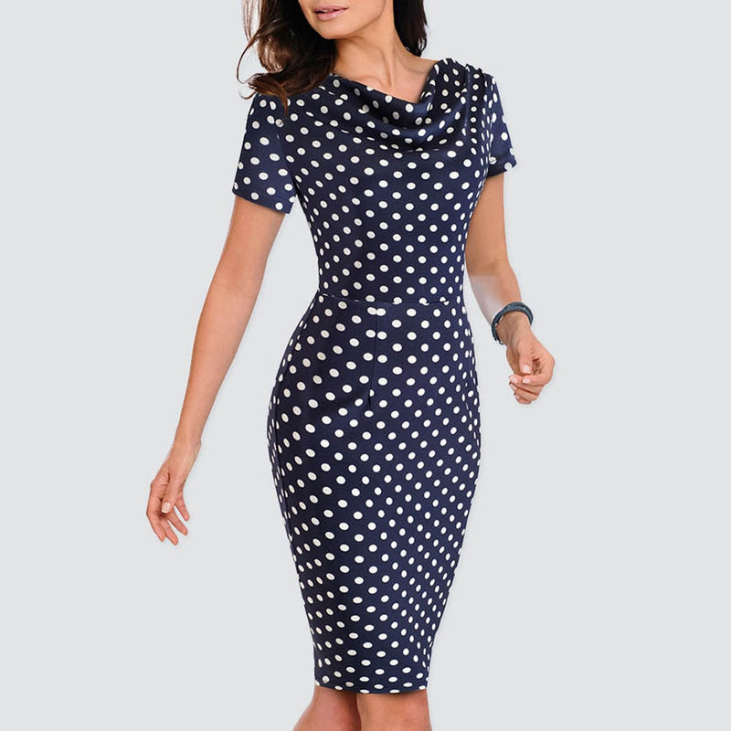 Frauen-beiläufiges Leopard-Druck-Büro-Geschäfts-Hüllen-dünnes Sommer-Bleistift-Kleid HB452