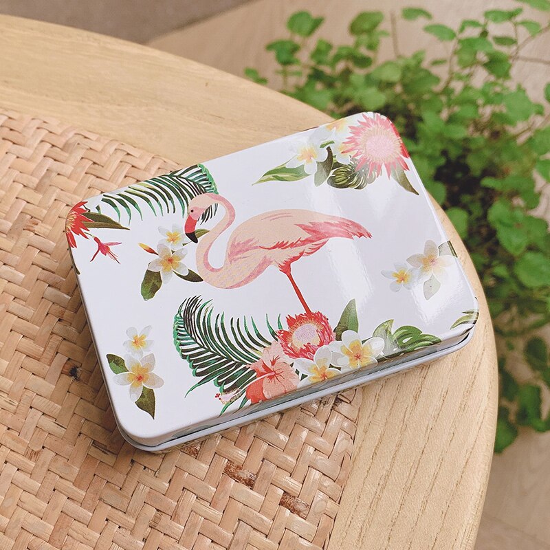 1Pc Cartoon Unicorn Flamingo Metal Storage Box Sealed Jar Jewelry Candy Packing Boxes Small Storage Cans Coin Earrings Gift Box