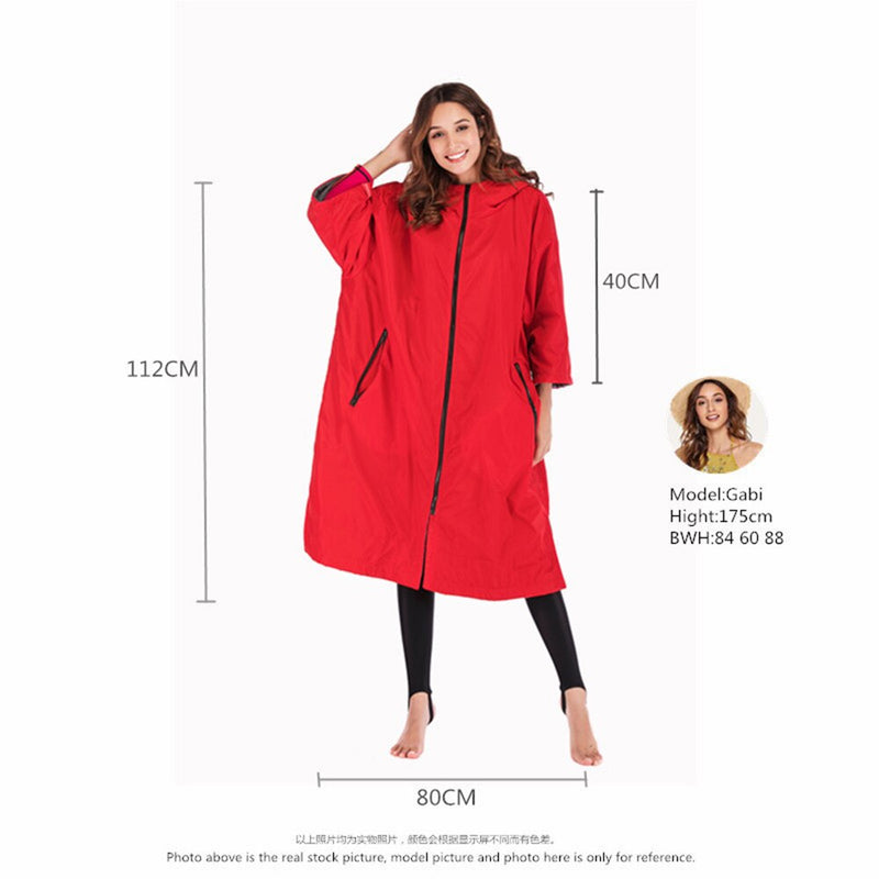 2021 hot sale  hot sale waterproof hoodie poncho wet suit with microfiber terry toweling lining