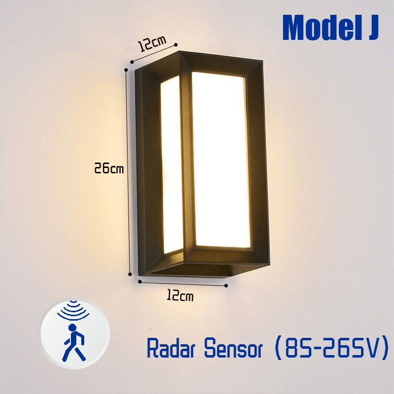 Led Outdoor Wall Light Waterproof IP65 Motion Sensor Led Outdoor Lighting Porch Lights Balcony Garden Lights Outdoor Wall Lamp