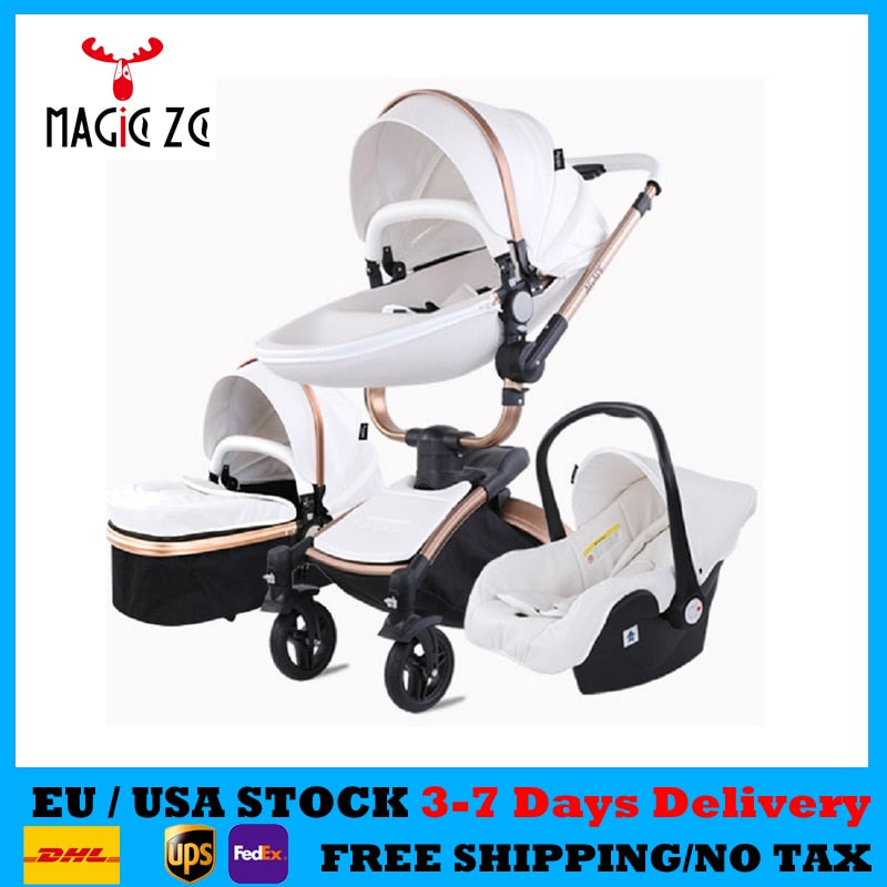 Luxury Baby Stroller 3 in 1 Tricycle Baby Walker High Landscape Stroller Folding Strollers Baby Trolley Strollers for children