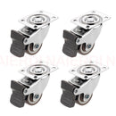4PCS NAIERDI 1-2inch Furniture Caster Soft Rubber Universal Wheel Swivel Caster Roller Wheel For Platform Trolley Accessory