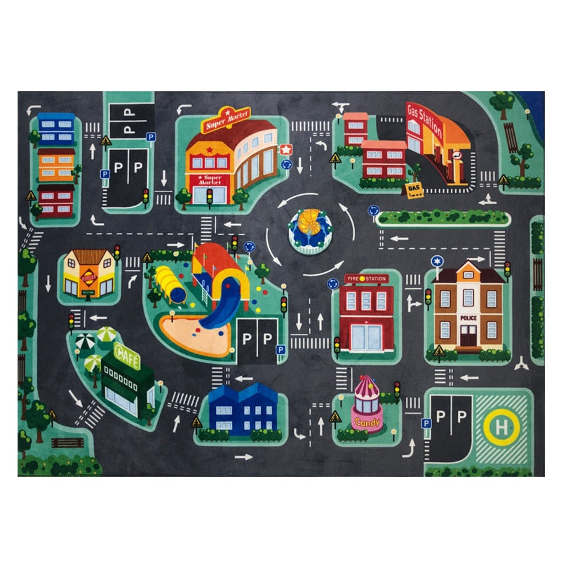 Children Play Mat LED Lighter Rode Rugs For Kid Play Children Carpets Climb Puzzle Present Fashion Floor Mat Car Birthday Gift