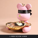 Estatua de oso violento, estatua de oso ordenado con bandeja de Metal, llaves de almacenamiento, dulces, adornos para el hogar Friut, decoración de mesa, decoración de habitación