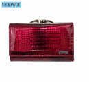 VICKAWEB Mini Women Purses Alligator Hasp Ladies Wallets Purse Woman Fashion Short Genuine Leather Wallet Women Small Wallet