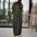 Women's Hooded Pullovers ZANZEA 2022 Fashion Winter Hoodies Casual Long Sleeve Maxi Vestidos Female Drawstring Robe