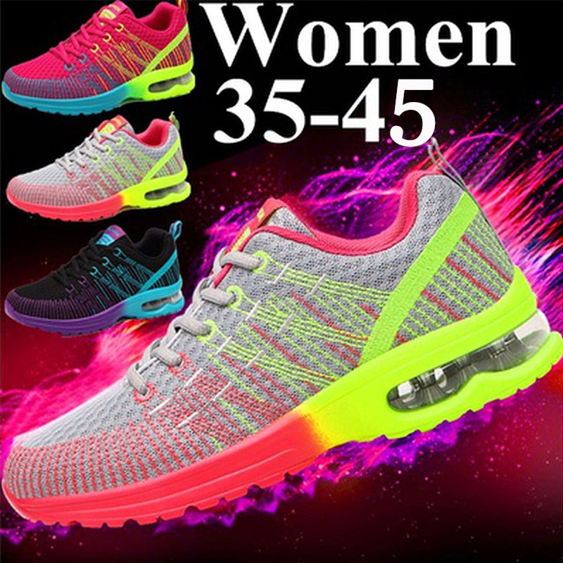 Zapatillas de deporte para mujer, zapatos informales a la moda, zapatos planos de malla transpirables para caminar, zapatillas de deporte para mujer 2019, Tenis vulcanizados para gimnasio para mujer