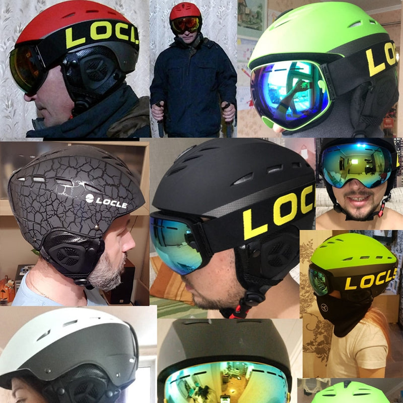 Casco de esquí profesional LOCLE ABS + EPS Certificación CE Casco de esquí Patinaje sobre nieve Snowboard Skateboard Casco Tamaño 55-61cm