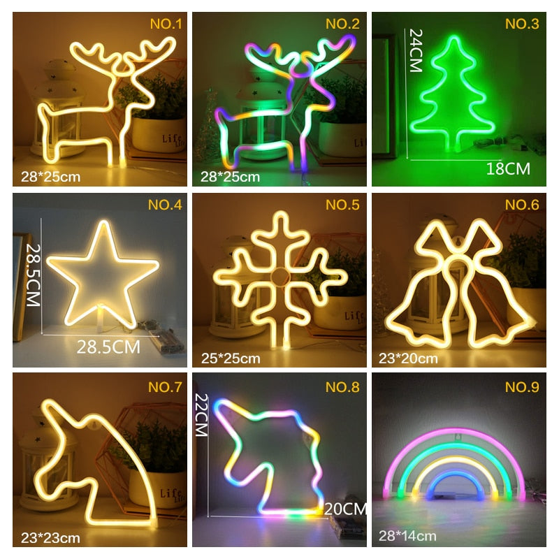 Led Neon Light Colorful Rainbow Art Sign Hanging Night Lamp For Home Party Wedding Bedroom Decoration Xmas Gift Neon Lamp